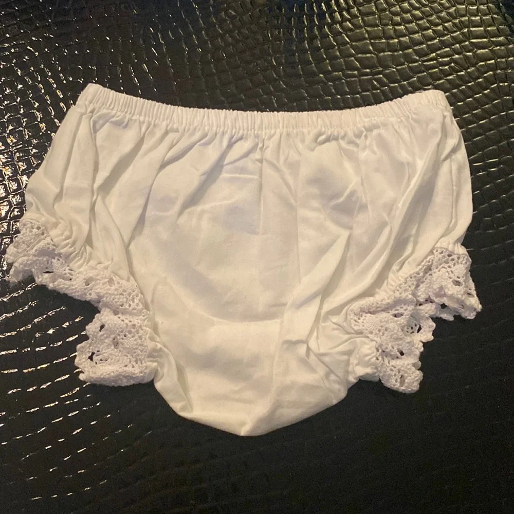 Crochet Trim Leg Bloomers/Diaper Cover